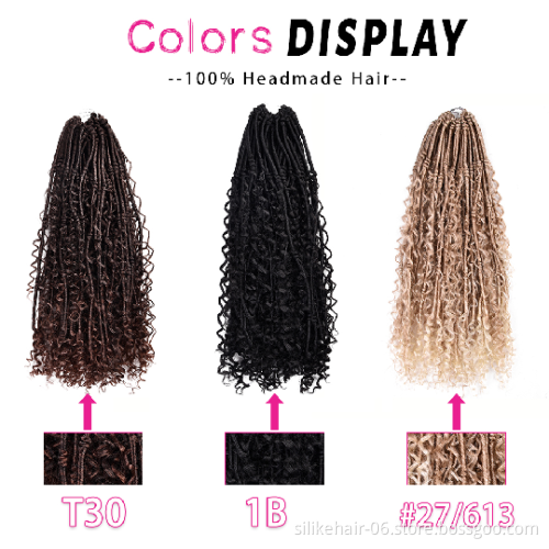 Hippie Locs  Boho Style Synthetic Braids Hair ExtensionsFaux Locs Crochet With Curly Hair 20 Inch Goddess Locs Crochet Hair